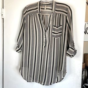 EUC sheer striped top by DNA Couture